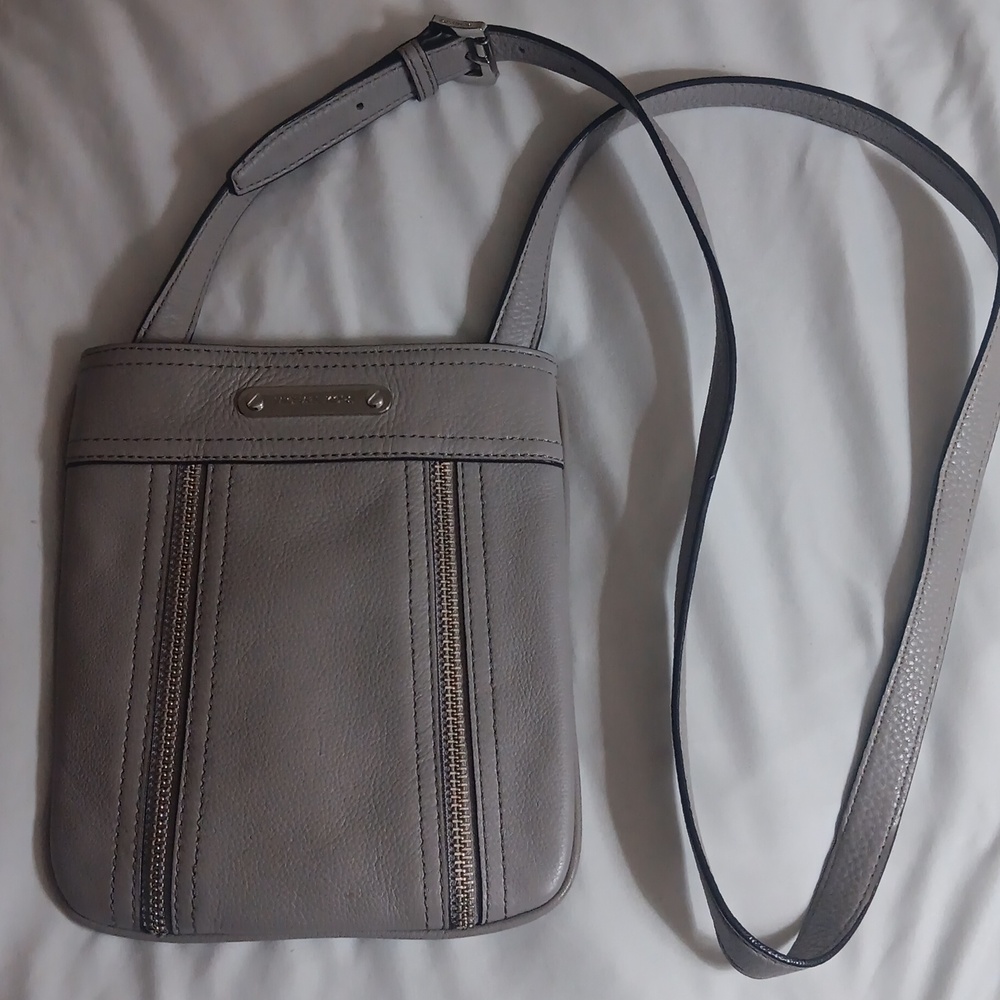 Michael Kors Gray Leather Crossbody